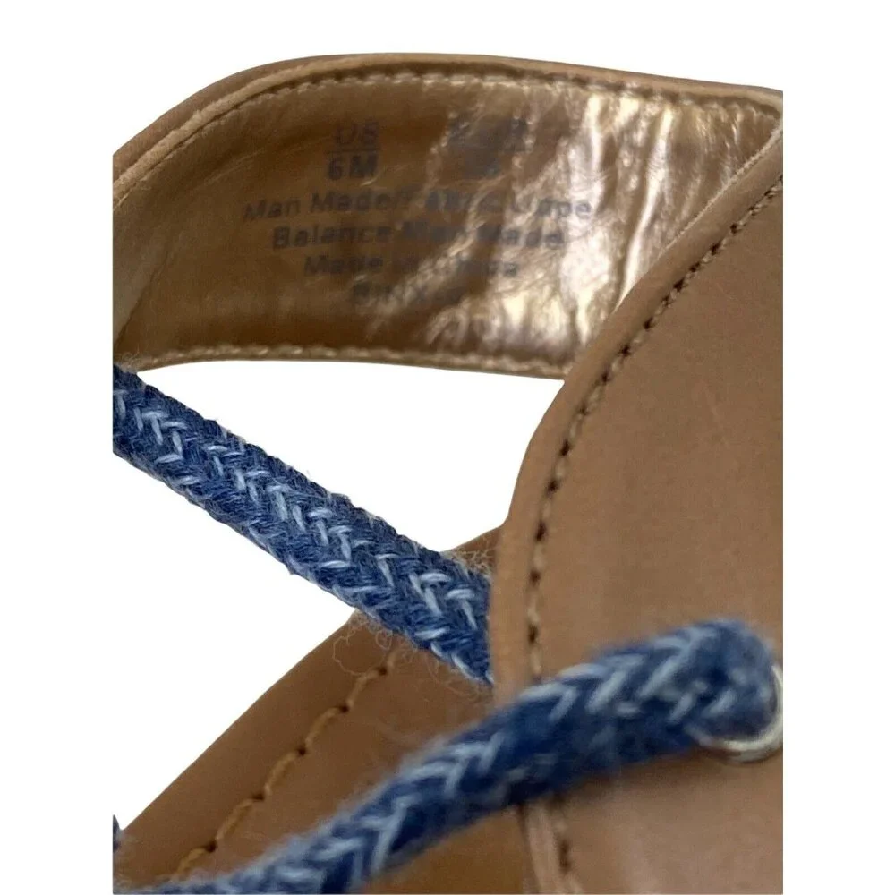 Sam Edelman Sandals Womens Size 6  Blue Gold Tassle Star Rhinestone Strappy Boho - Picture 9 of 10